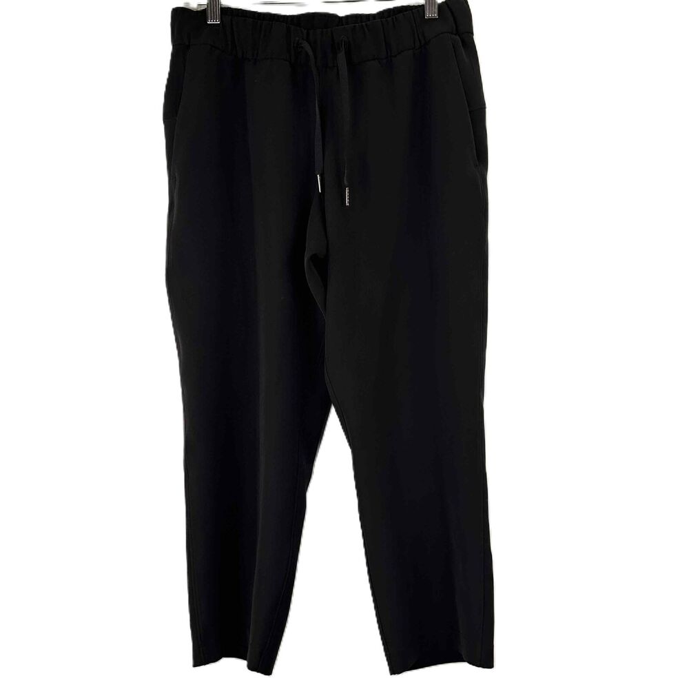 Lululemon Women's Black Keep Moving 23" Crop Loose Fit Trousers Pants Size 8